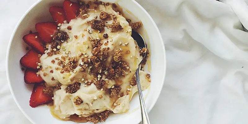 Receta de Nice cream de Moras Blancas Bio amoseeds especialita en superalimentos bio
