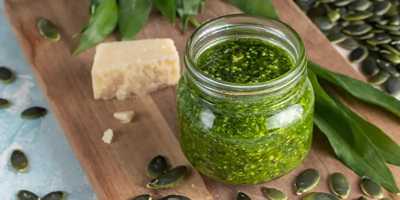 Receta de Pesto de Semillas de Calabaza Bio amoseeds especialita en superalimentos bio