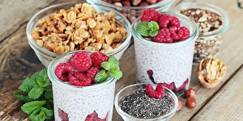 Receta de Pudding de Chía con Frambuesas amoseeds especialita en superalimentos bio