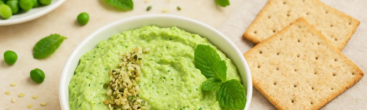 dip guisante ricotta semillas canamo Amoseeds specialista superalimentos Bio