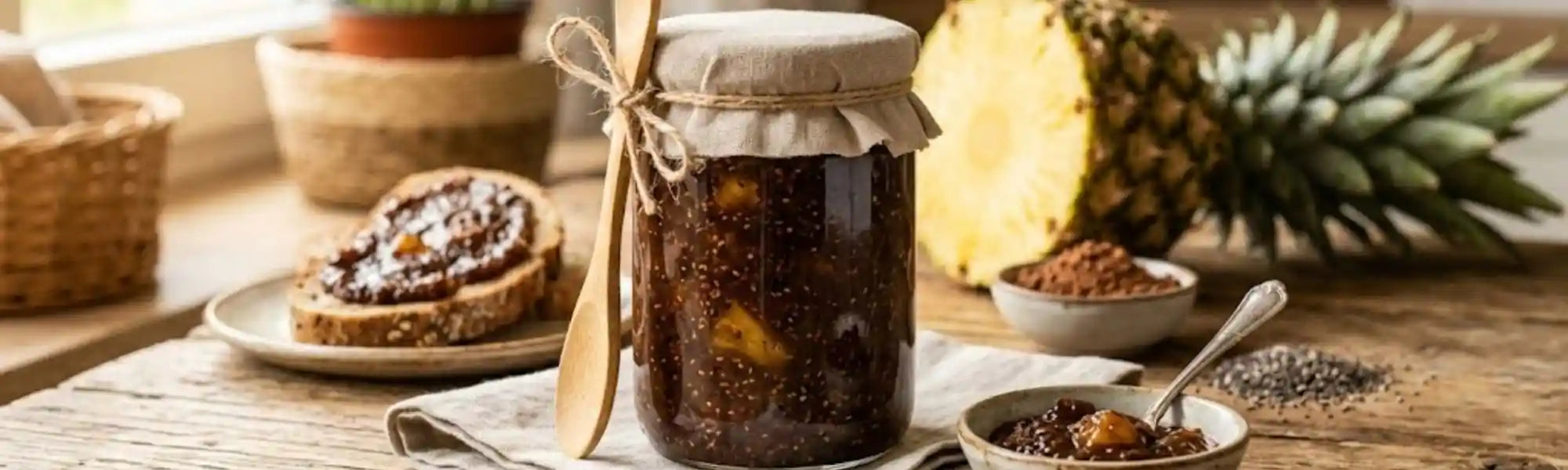 Mermelada casera de piña, cacao y chía, ultra deliciosa – Amoseeds España
