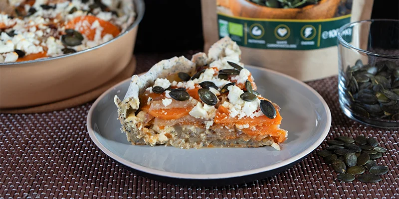 Quiche nabos batatas dulces semillas de calabaza Amoseeds especialista en superalimentos Bio