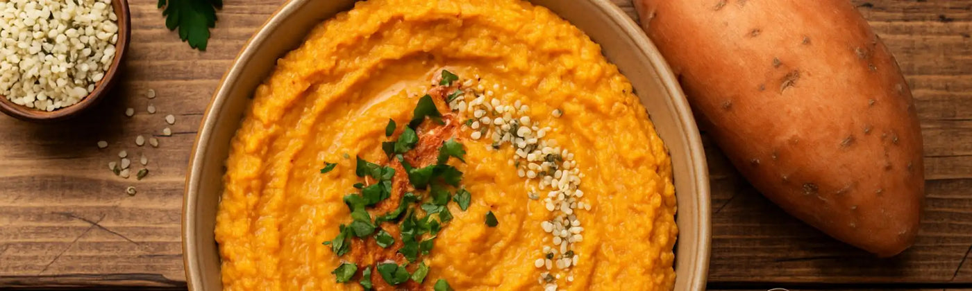 receta crema lentejas coral batata semillas canamo Amoseeds especialisita superalimentos Bio 