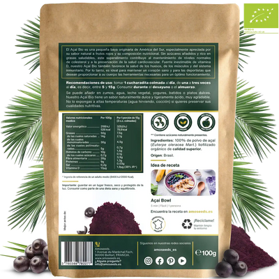 Acai bio polvo amoseeds especialista superalimentos bio