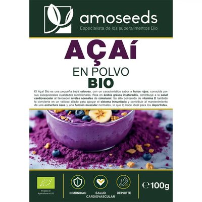Acai bio polvo amoseeds especialista superalimentos bio