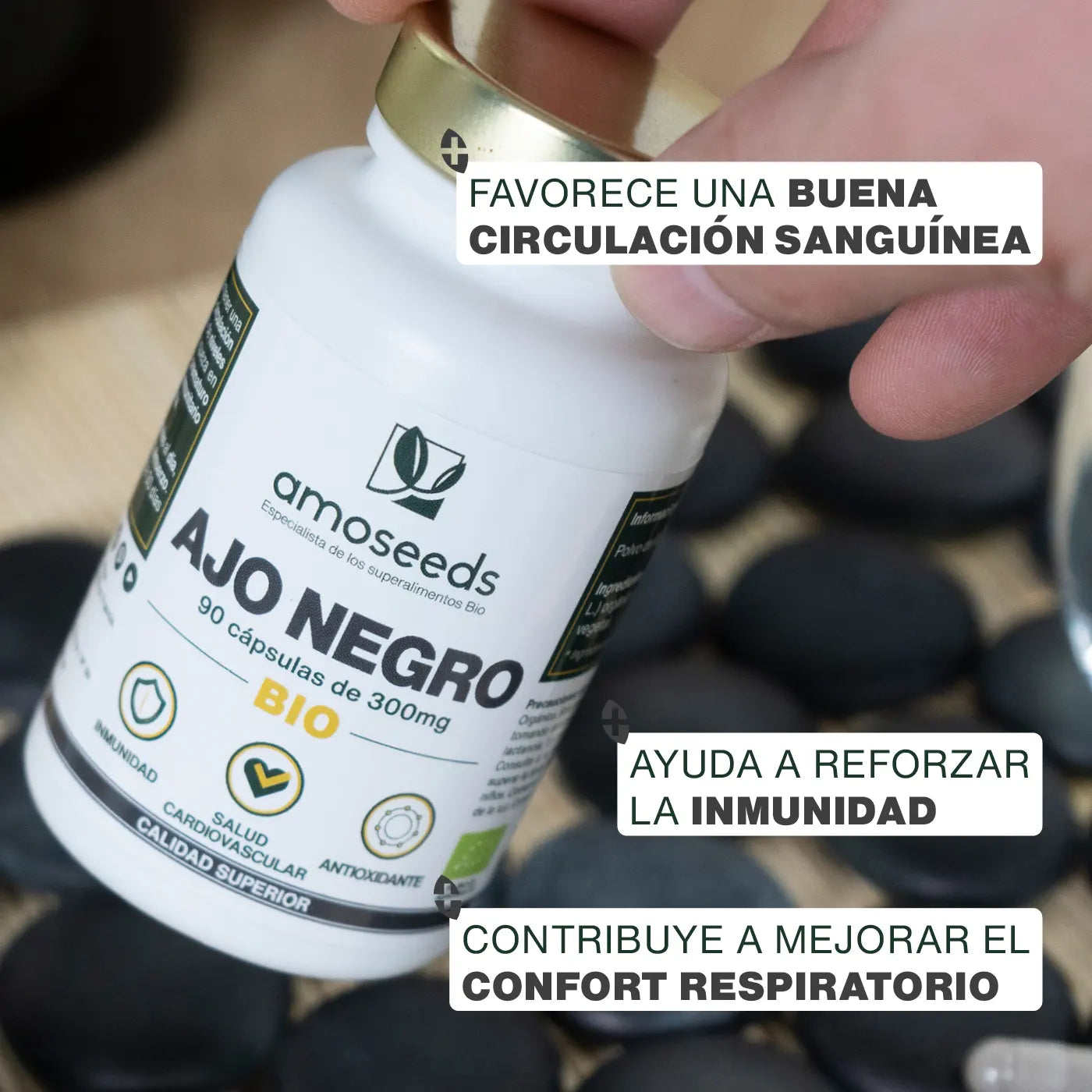 Beneficios Ajo Negro Bio - capsulas - amoseeds especialista de los superalimentos bio