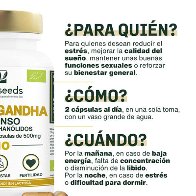 Uso Ashwagandha Bio - amoseeds especialista de los superalimentos bio