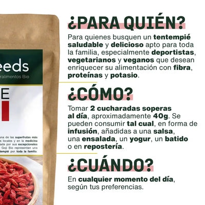 uso Bayas de Goji Bio - amoseeds especialista de los superalimentos bio