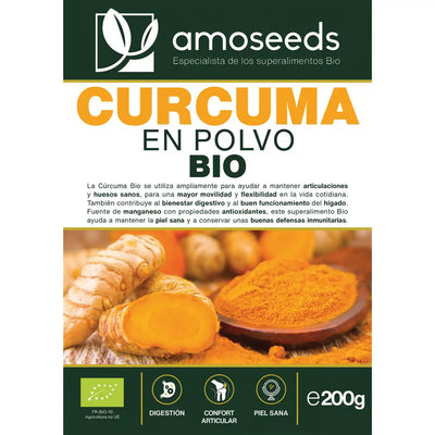 Curcuma polvo Bio amoseeds especialista superalimentos bio