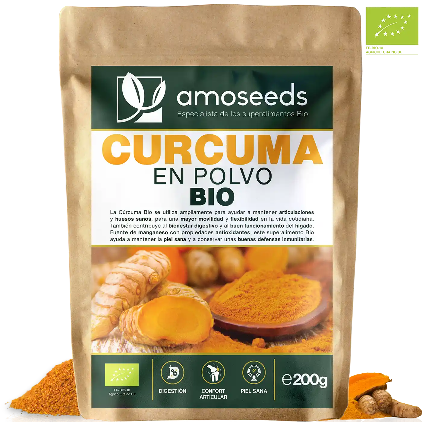 Curcuma polvo Bio amoseeds especialista superalimentos bio