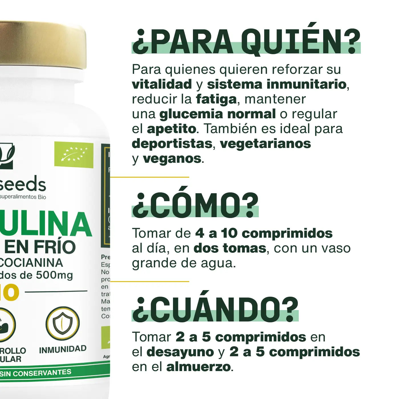 Uso Espirulina Bio - amoseeds especialista de los superalimentos bio