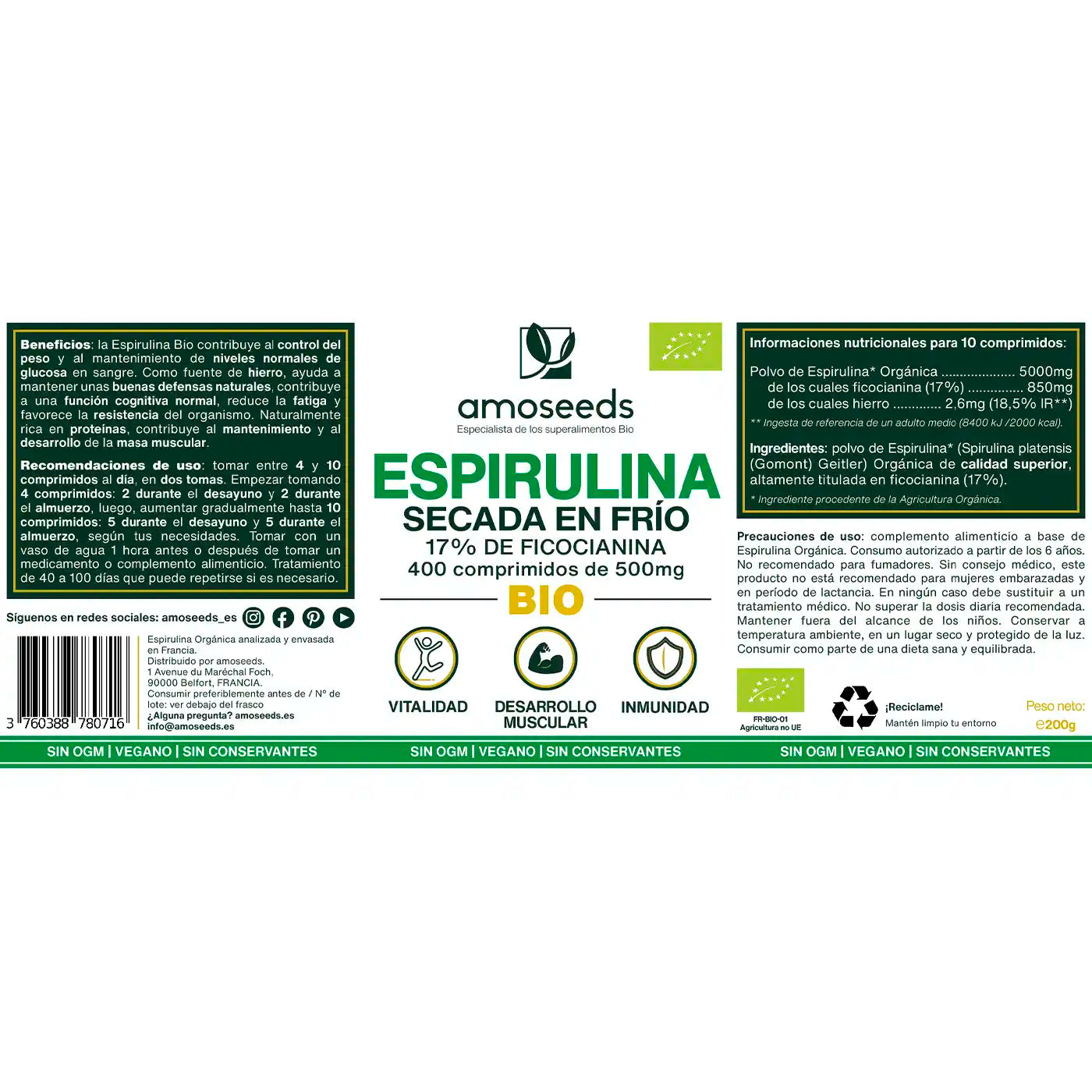 Espirulina Bio, amoseeds especialista de los superalimentos bio