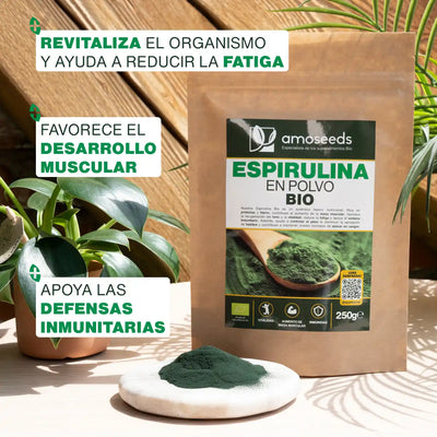 Beneficios Espirulina Bio polvo amoseeds especialista superalimentos bio