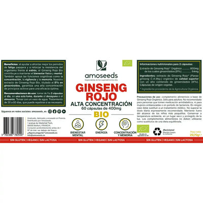 Ginseng Rojo Bio - amoseeds especialista superalimentos bio