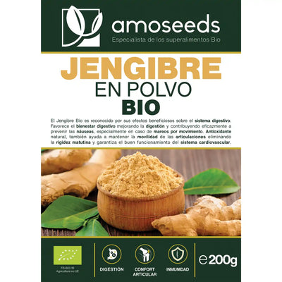 Jengibre polvo bio amoseeds especialista superalimentos bio,