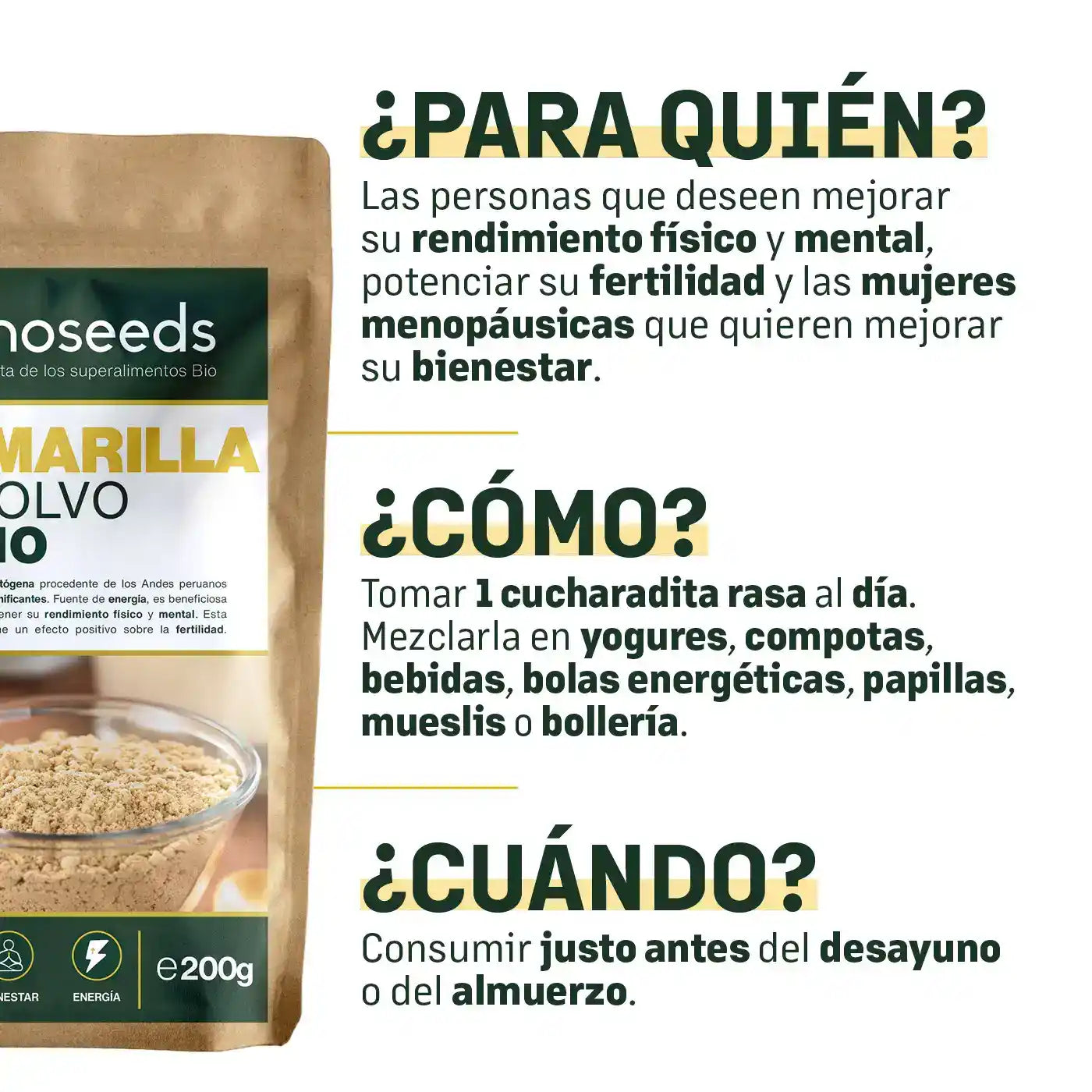 Maca Amarilla en polvo Bio 500G