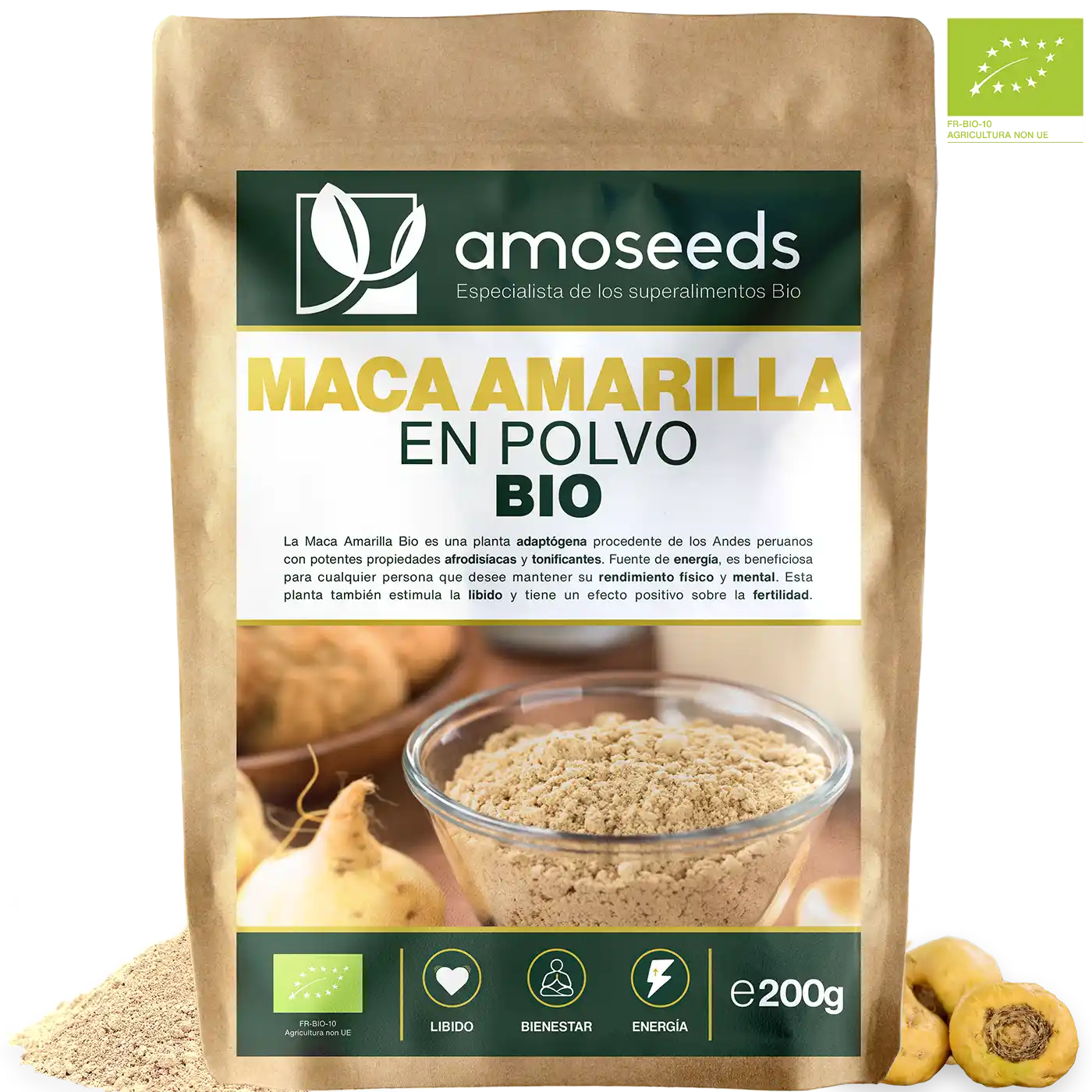 Maca Amarilla Bio amoseeds especialista de los superalimentos bio