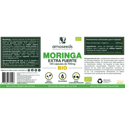 Moringa Bio - capsulas - amoseeds especialista de los superalimentos bio