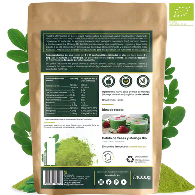 Moringa en Poudre bio amoseeds specialiste des super aliments Bio_1kg