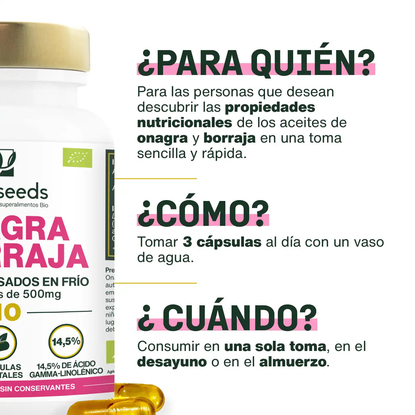 Onagra y Borraja Bio - amoseeds especialista de los superalimentos bio