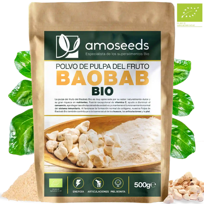 Polvo de pulpa del fruto Baobab Bio - amoseeds - especialista de los suparalimentos bio