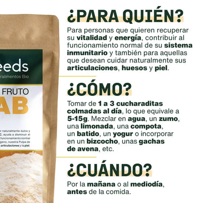Uso Polvo de pulpa del fruto Baobab Bio - amoseeds especialista de los superalimentos bio