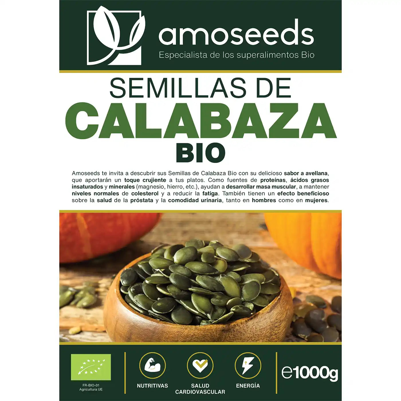 Semillas Calabaza Bio amoseeds especialista de los superalimentos bio.
