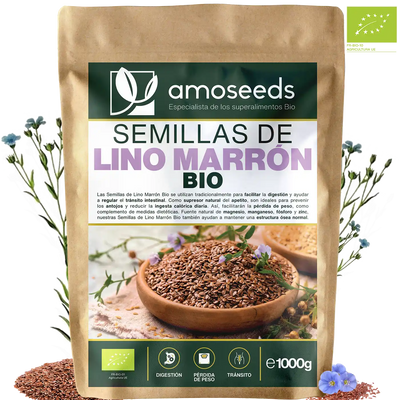  Semillas Lino Marron Bio amoseeds especialista de los superalimentos bio