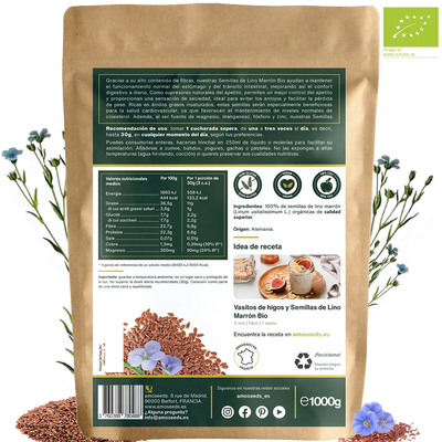  Semillas Lino Marron Bio amoseeds especialista de los superalimentos bio