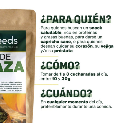Uso Semillas de Calabaza Bio - amoseeds especialista de los superalimentos bio