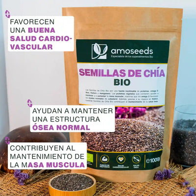 Beneficios Semillas de Chia 1kg Bio - amoseeds especialista superalimentos bio