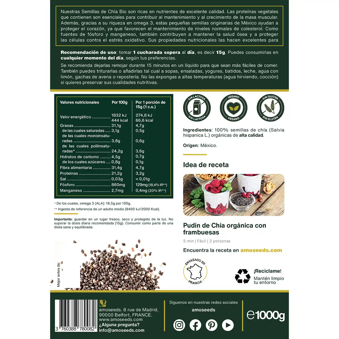 Semillas de Chía Bio 1KG
