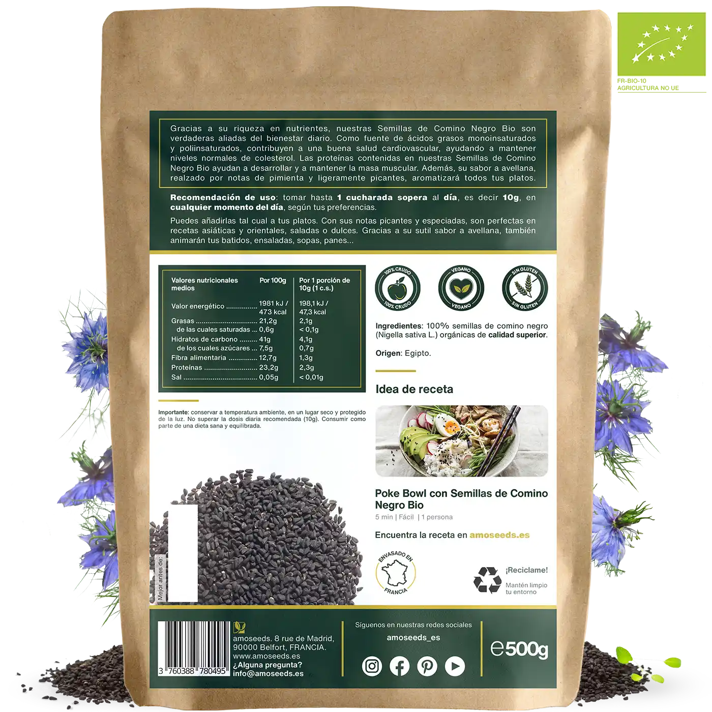 Semillas de comino negro bio amoseeds especialista de los superalimentos bio