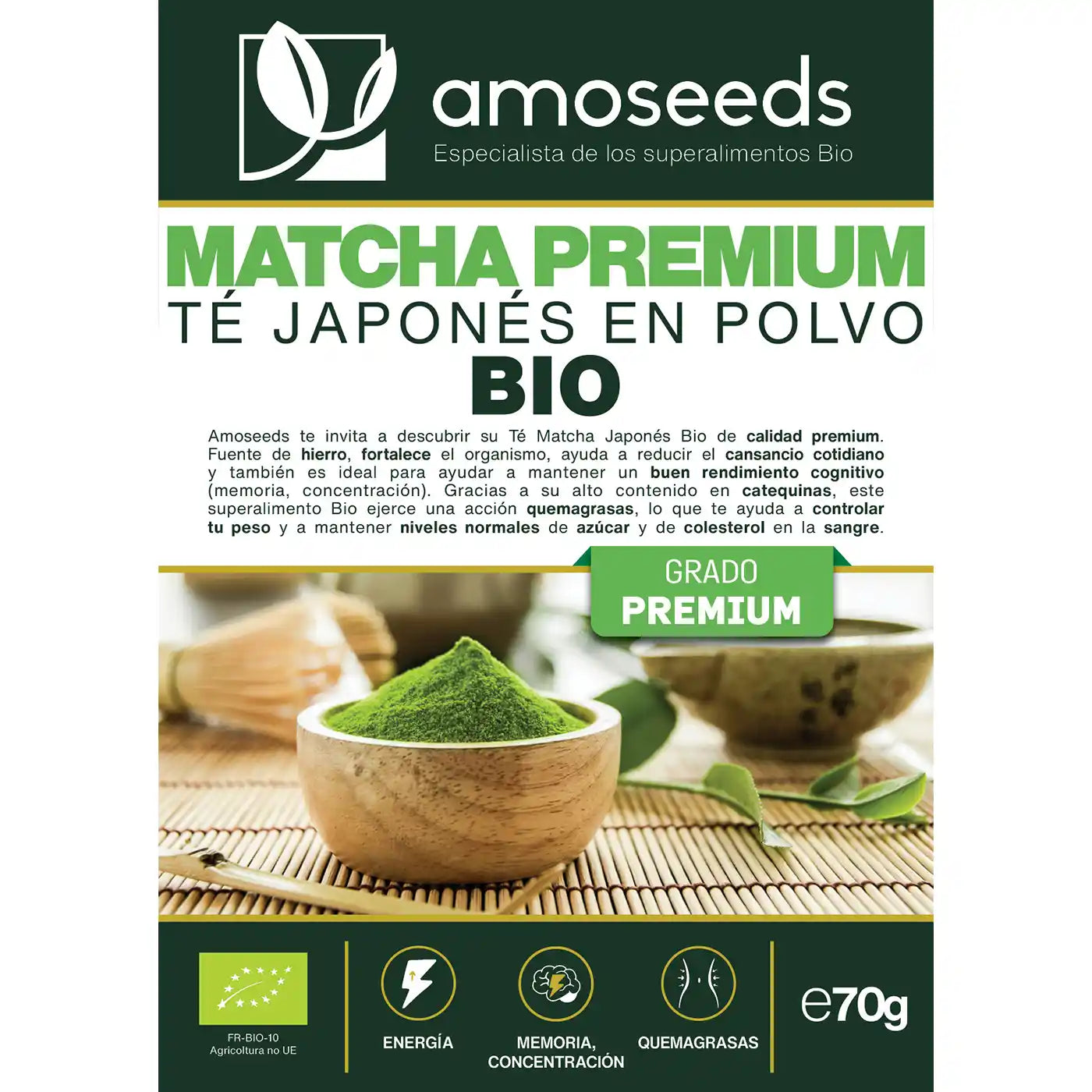 Té Matcha Premium Bio amoseeds especialista de los superalimentos bio