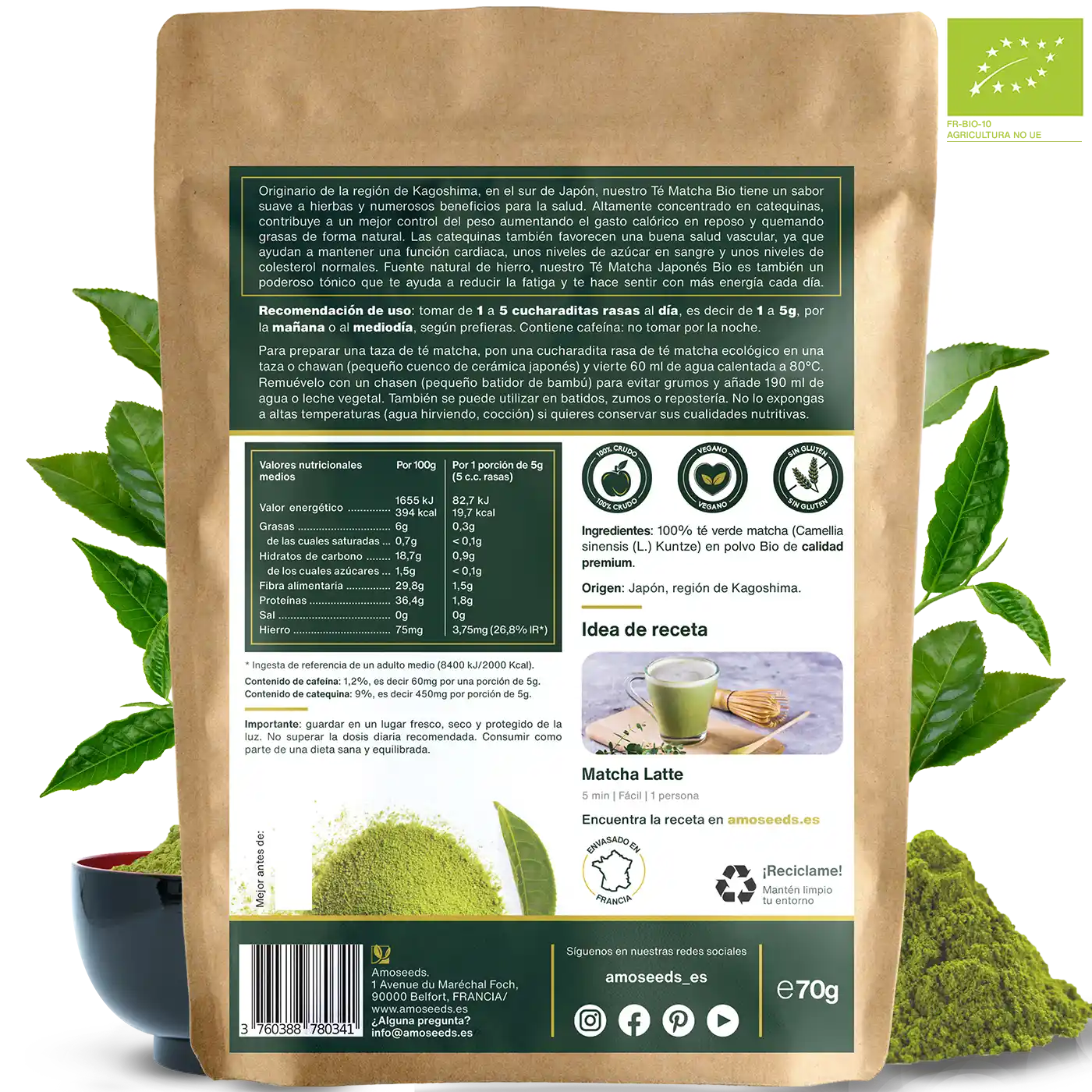 Té Matcha Premium Bio amoseeds especialista de los superalimentos bio