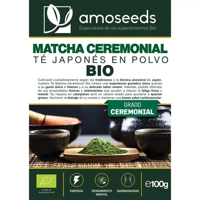 Te matcha ceremonial bio amoseeds especialista de los superalimento bio