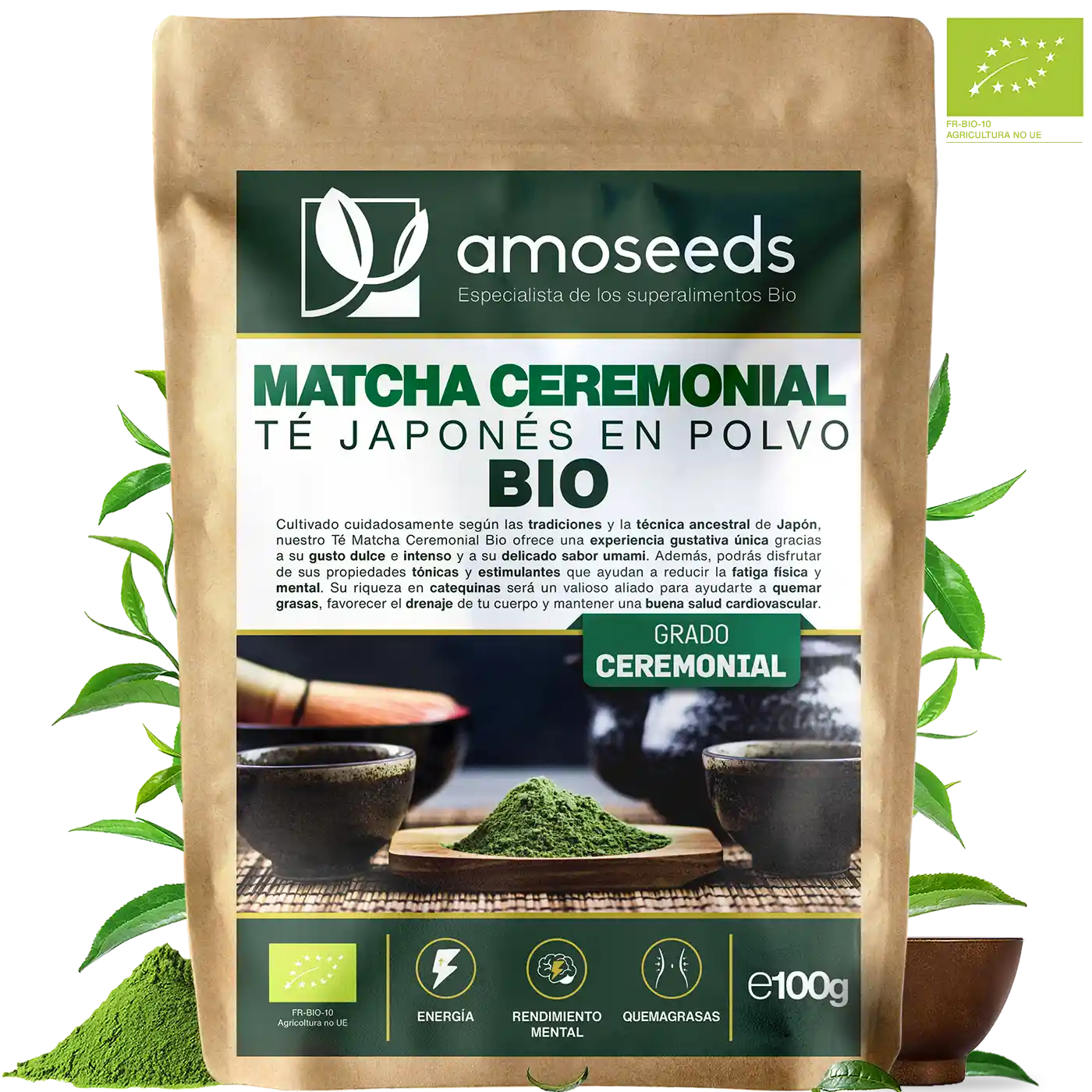 Te matcha ceremonial bio amoseeds especialista de los superalimento bio